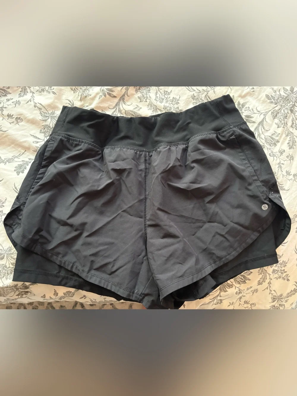 Women’s Black Athletic Layered Shorts